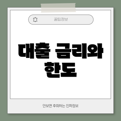 대출 금리와 한도