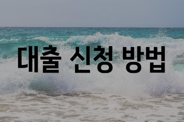 대출 신청 방법