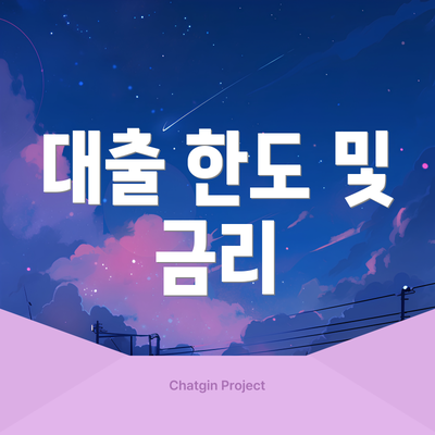 대출 한도 및 금리