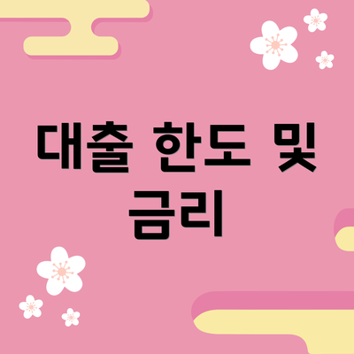 대출 한도 및 금리