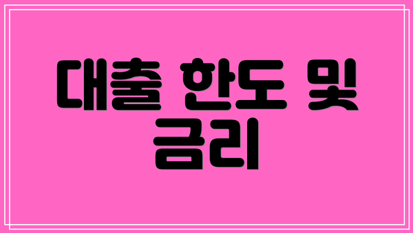 대출 한도 및 금리