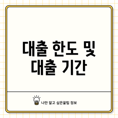대출 한도 및 대출 기간
