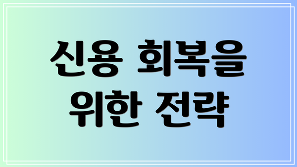 신용 회복을 위한 전략