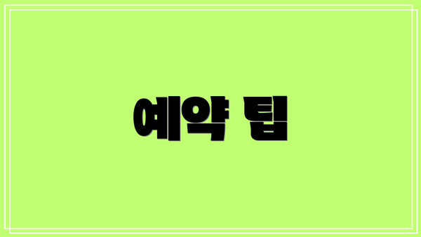 예약 팁
