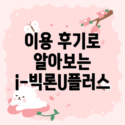 이용 후기로 알아보는 i-빅론U플러스