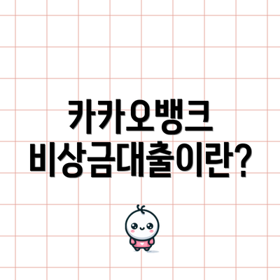 카카오뱅크 비상금대출이란?