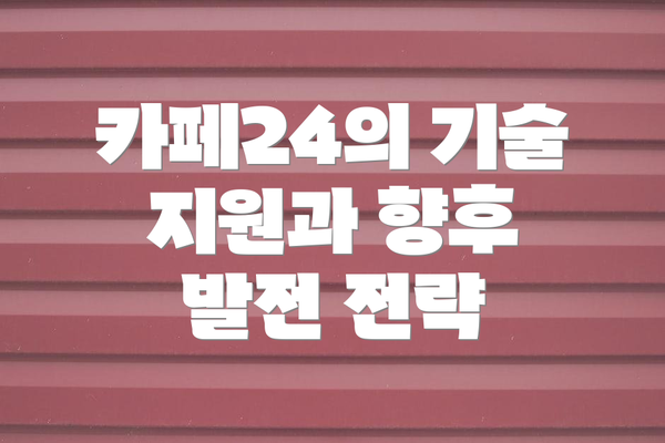 카페24의 기술 지원과 향후 발전 전략