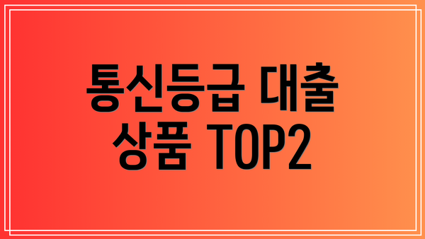 통신등급 대출 상품 TOP2