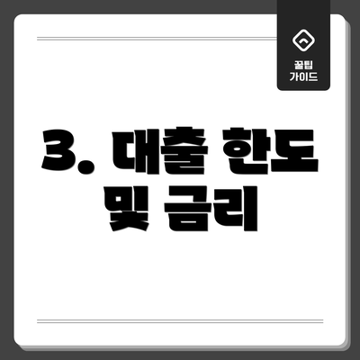 3. 대출 한도 및 금리