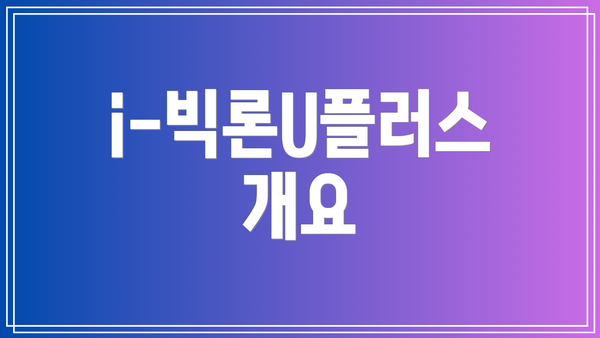 i-빅론U플러스 개요