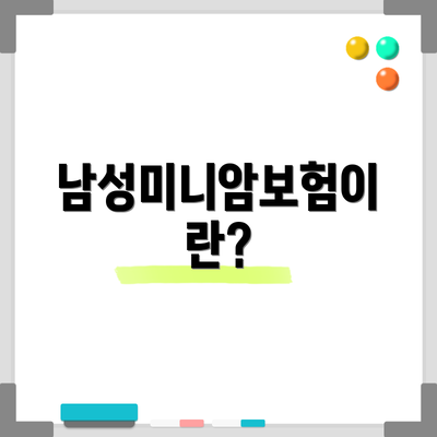 남성미니암보험이란?