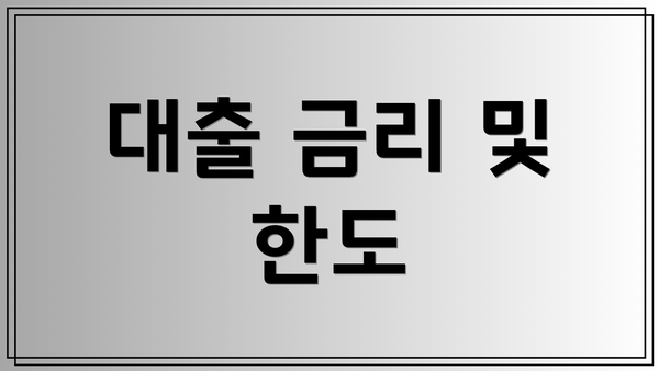 대출 금리 및 한도