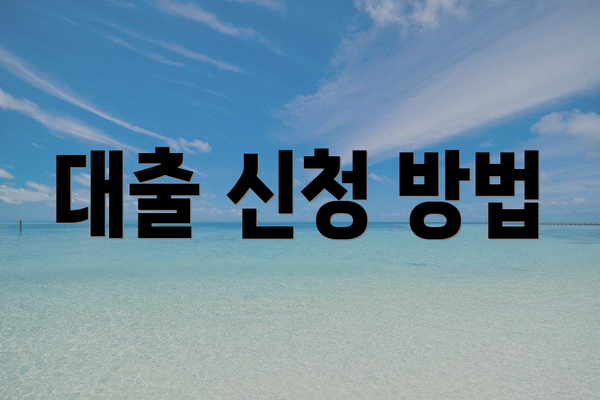 대출 신청 방법