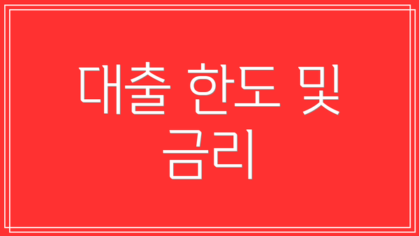 대출 한도 및 금리