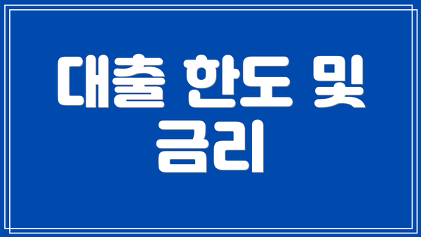 대출 한도 및 금리