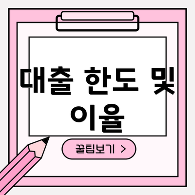 대출 한도 및 이율