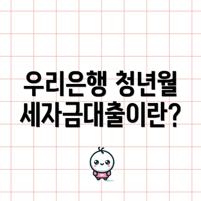 우리은행 청년월세자금대출이란?