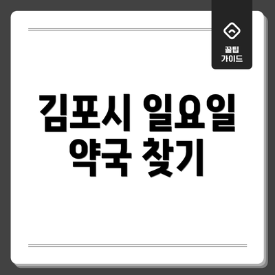 김포시 일요일 약국 찾기