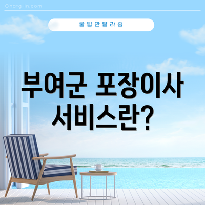 부여군 포장이사 서비스란?