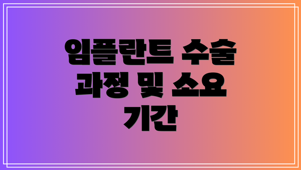 임플란트 수술 과정 및 소요 기간