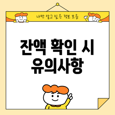 잔액 확인 시 유의사항