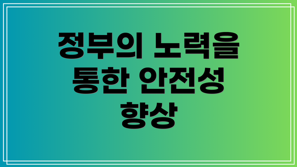 정부의 노력을 통한 안전성 향상