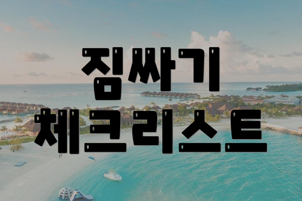 짐싸기 체크리스트