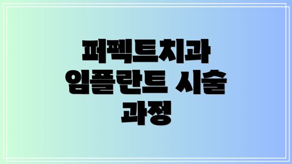 퍼펙트치과 임플란트 시술 과정