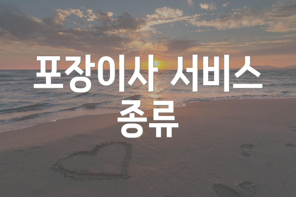 포장이사 서비스 종류