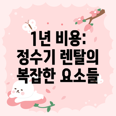 1년 비용: 정수기 렌탈의 복잡한 요소들