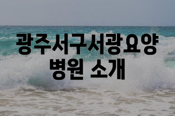 광주서구서광요양병원 소개