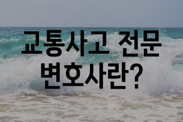 교통사고 전문 변호사란?