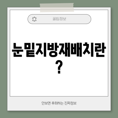 눈밑지방재배치란?
