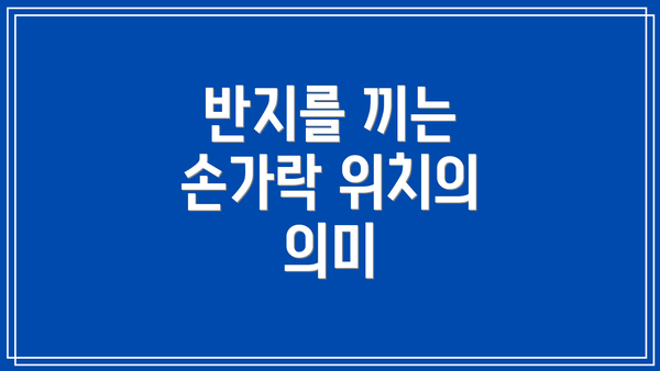 반지를 끼는 손가락 위치의 의미