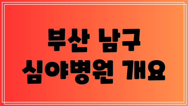 부산 남구 심야병원 개요
