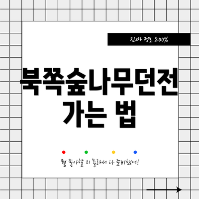 북쪽숲나무던전 가는 법