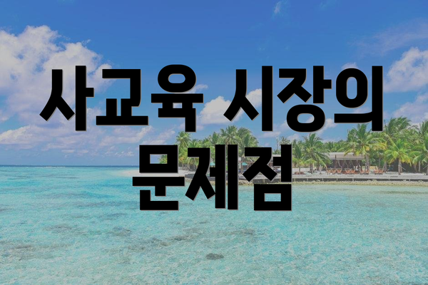 사교육 시장의 문제점