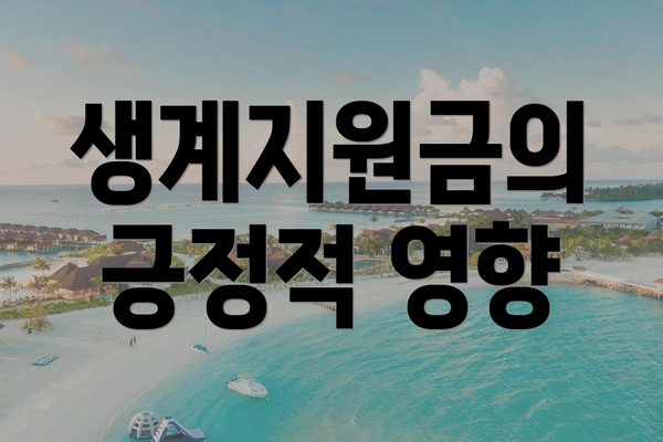 생계지원금의 긍정적 영향