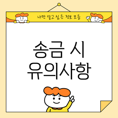 송금 시 유의사항