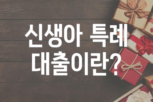 신생아 특례 대출이란?