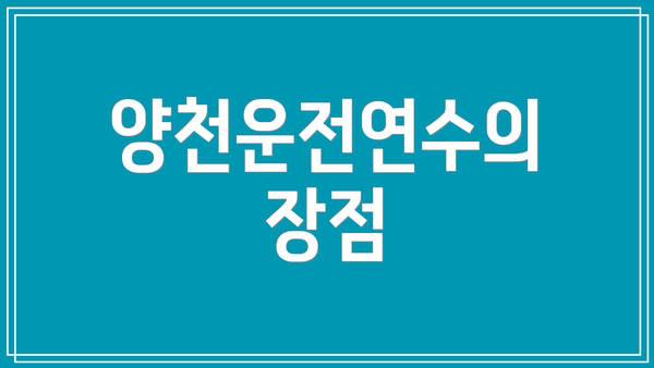 양천운전연수의 장점