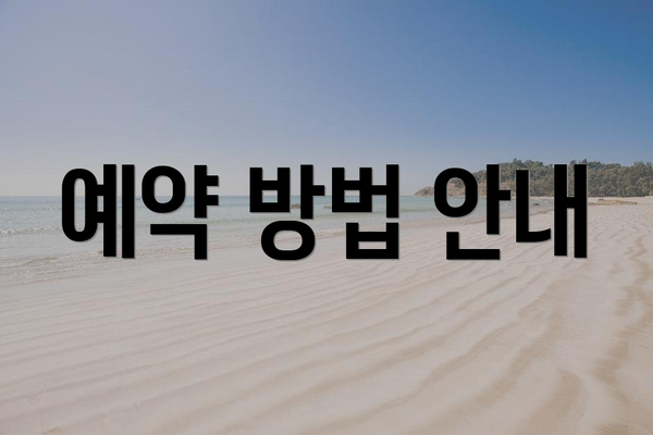 예약 방법 안내