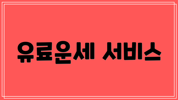 유료운세 서비스