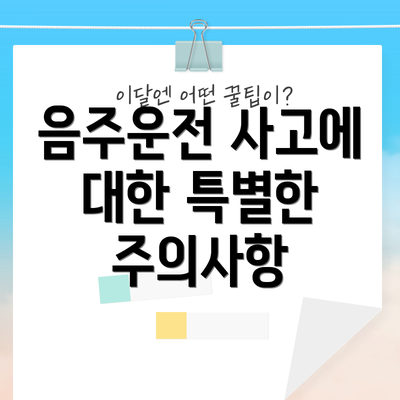음주운전 사고에 대한 특별한 주의사항