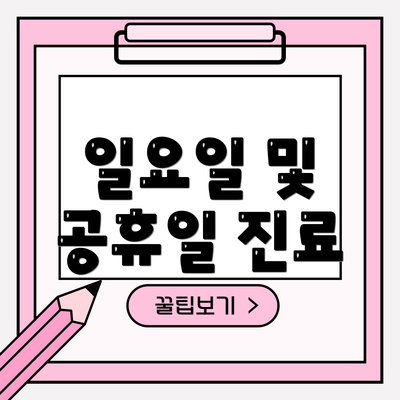 일요일 및 공휴일 진료