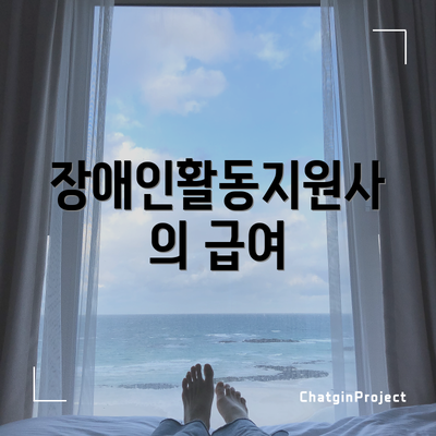 장애인활동지원사의 급여