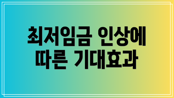 최저임금 인상에 따른 기대효과