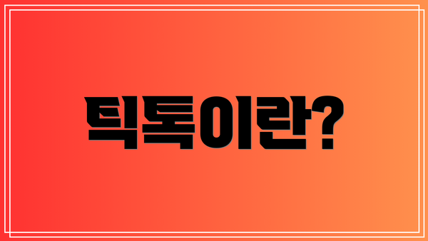 틱톡이란?