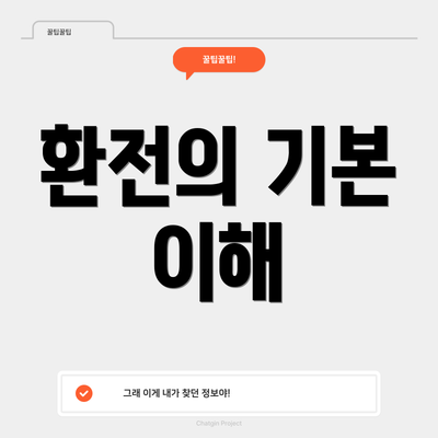 환전의 기본 이해